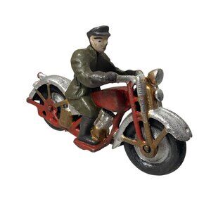 Vintage Hubley Hand Painted Cast Iron Patrol Harley Davidson Repro Display Toy